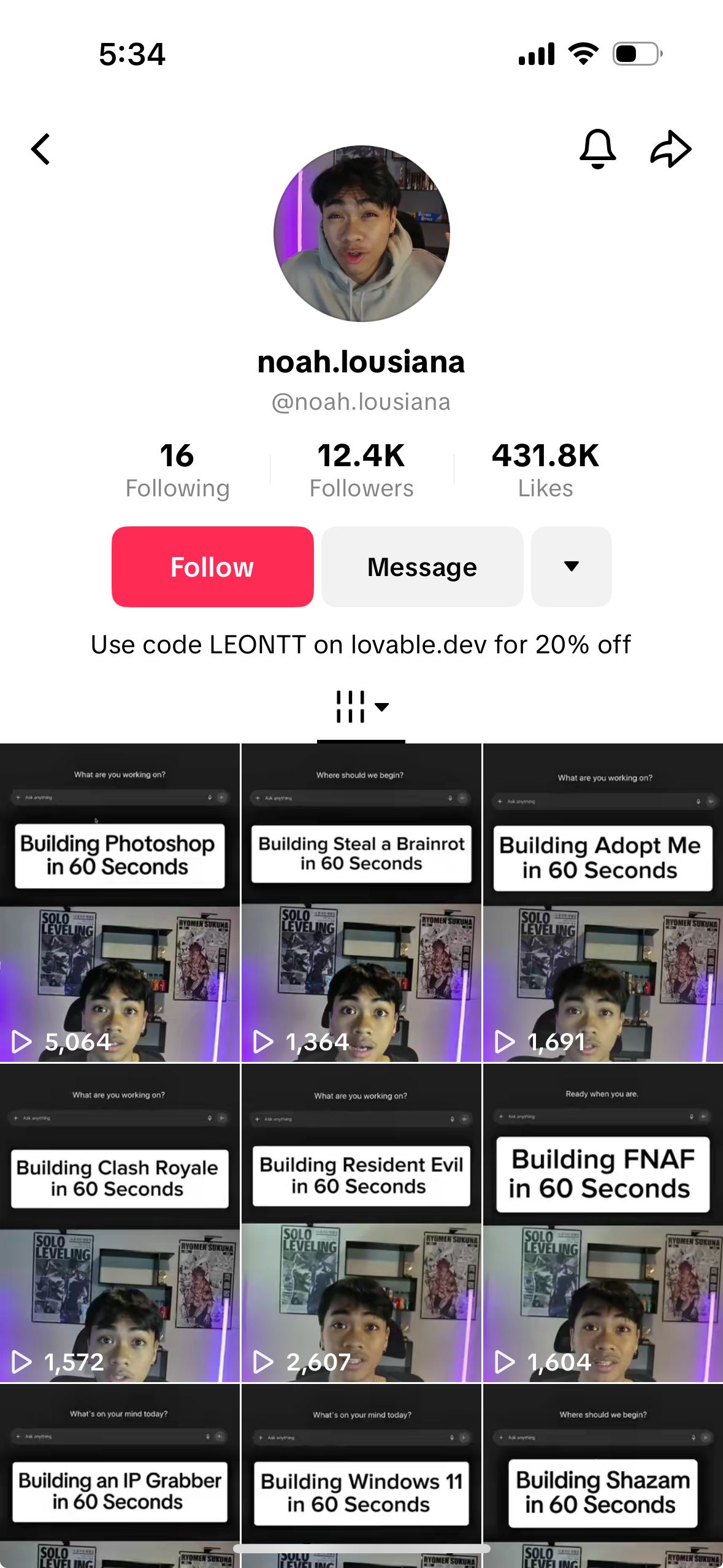 Enel's TikTok page